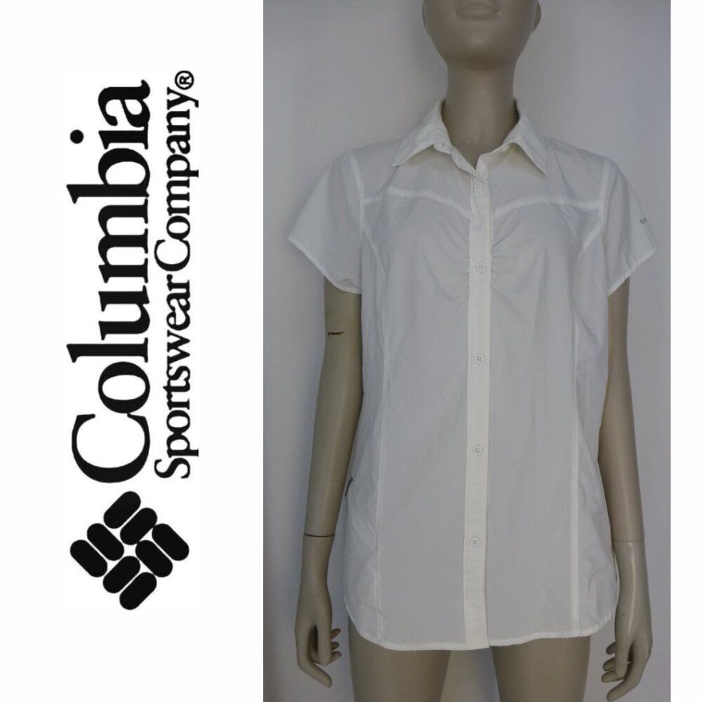 Columbia Omni-Shade Sun Protection Button Up Short Sleeve Top - Picture 2 of 12